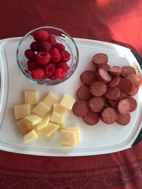 PEI cheese, raspberries and pepperoni