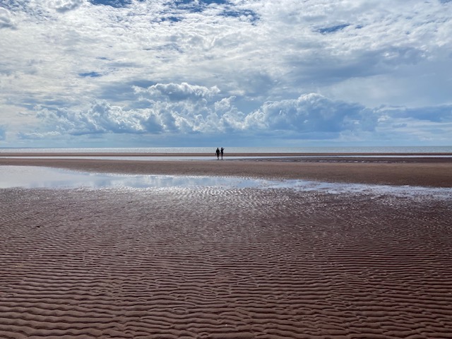 pei beach red sands low tide