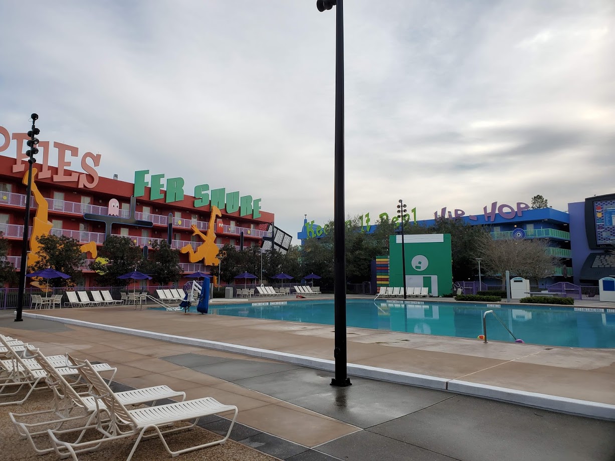 one of the pools at disneys pop century