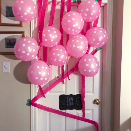 birthday balloons on bedroom door