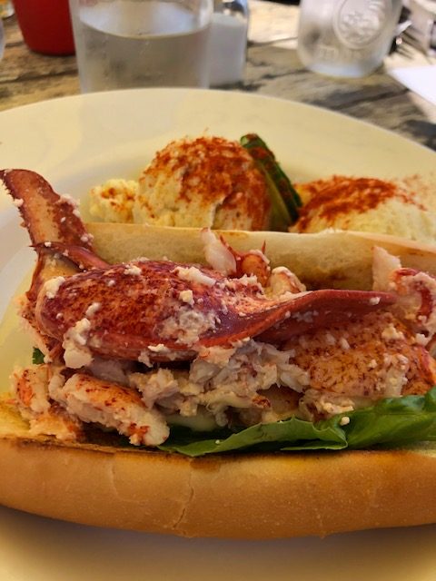 lobster roll at the lobster barn in victoria by the sea, pei
